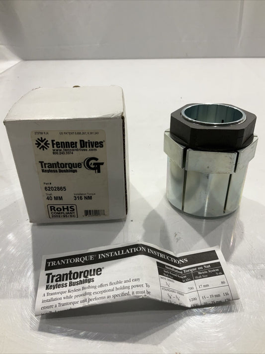 FENNER DRIVES  6202865 TRANTORQUE KEYLESS BUSHINGS 40MM U3S