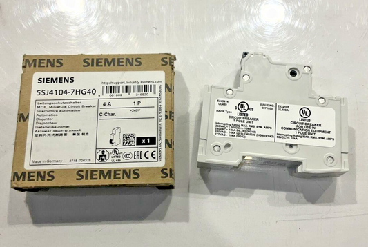 SIEMENS 5SJ4104-7HG40  CIRCUIT BREAKER 4A 1P 240V U3s