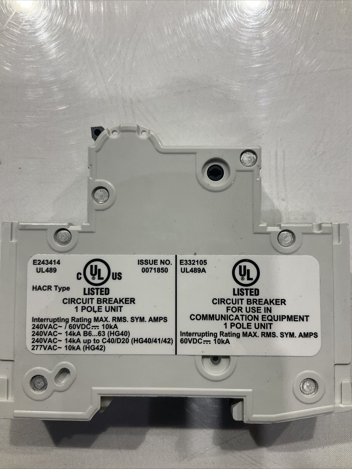 SIEMENS 5SJ4104-7HG40  CIRCUIT BREAKER 4A 1P 240V U3s