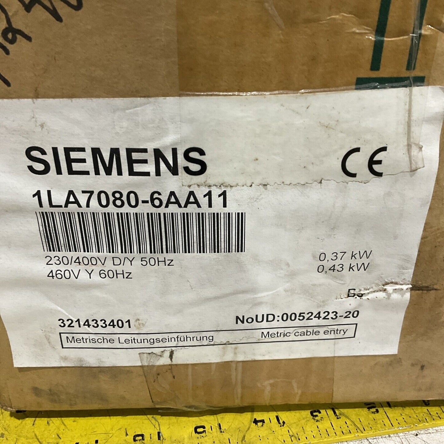 SIEMENS 3~MOT 1LA7080-6AA11 MOTOR 230/400V 50HZ 460V U3S