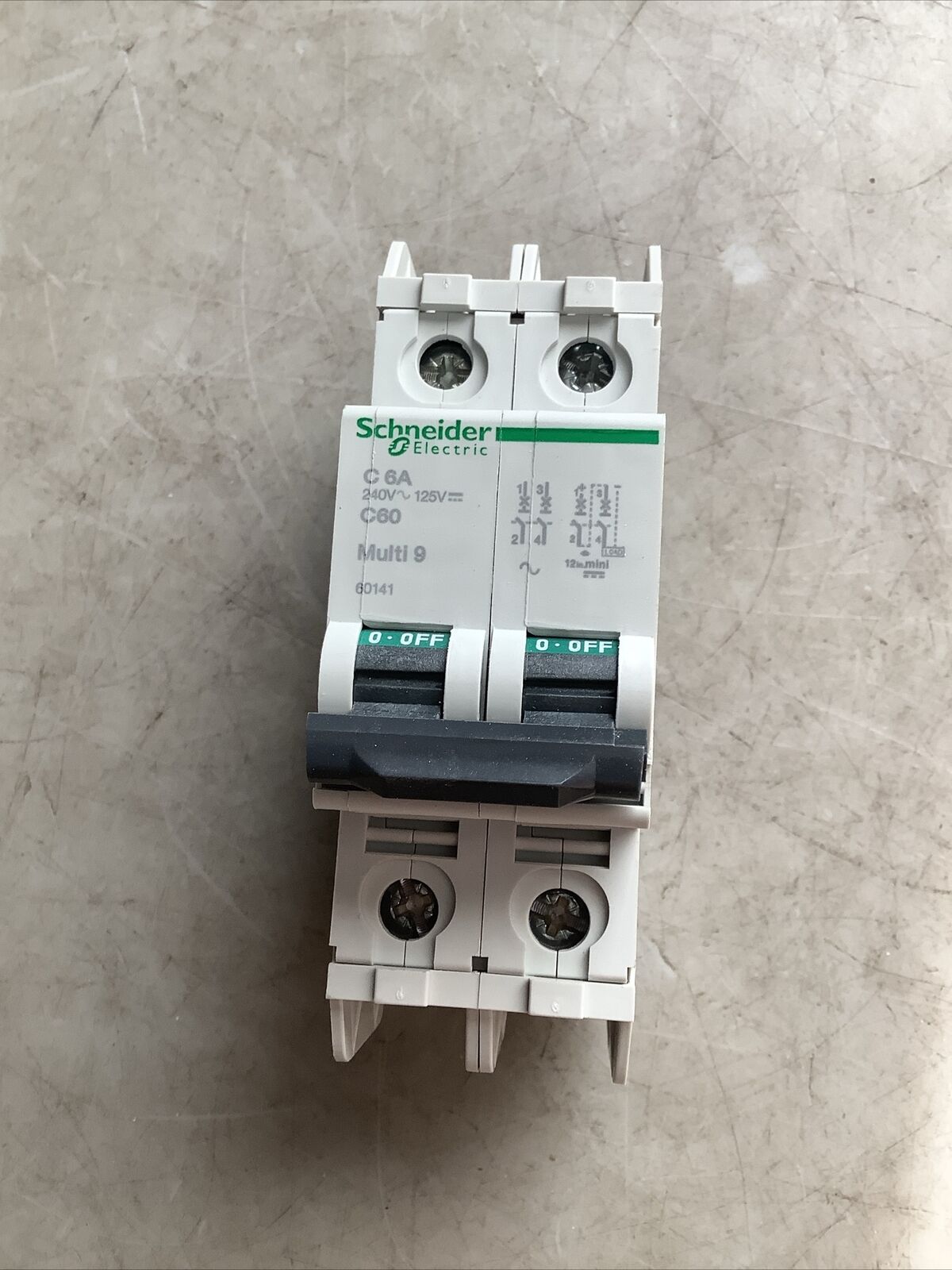 SCHNEIDER ELECTRIC 60141 MINI CIRCUIT BREAKER 6A 240V C60 U3S