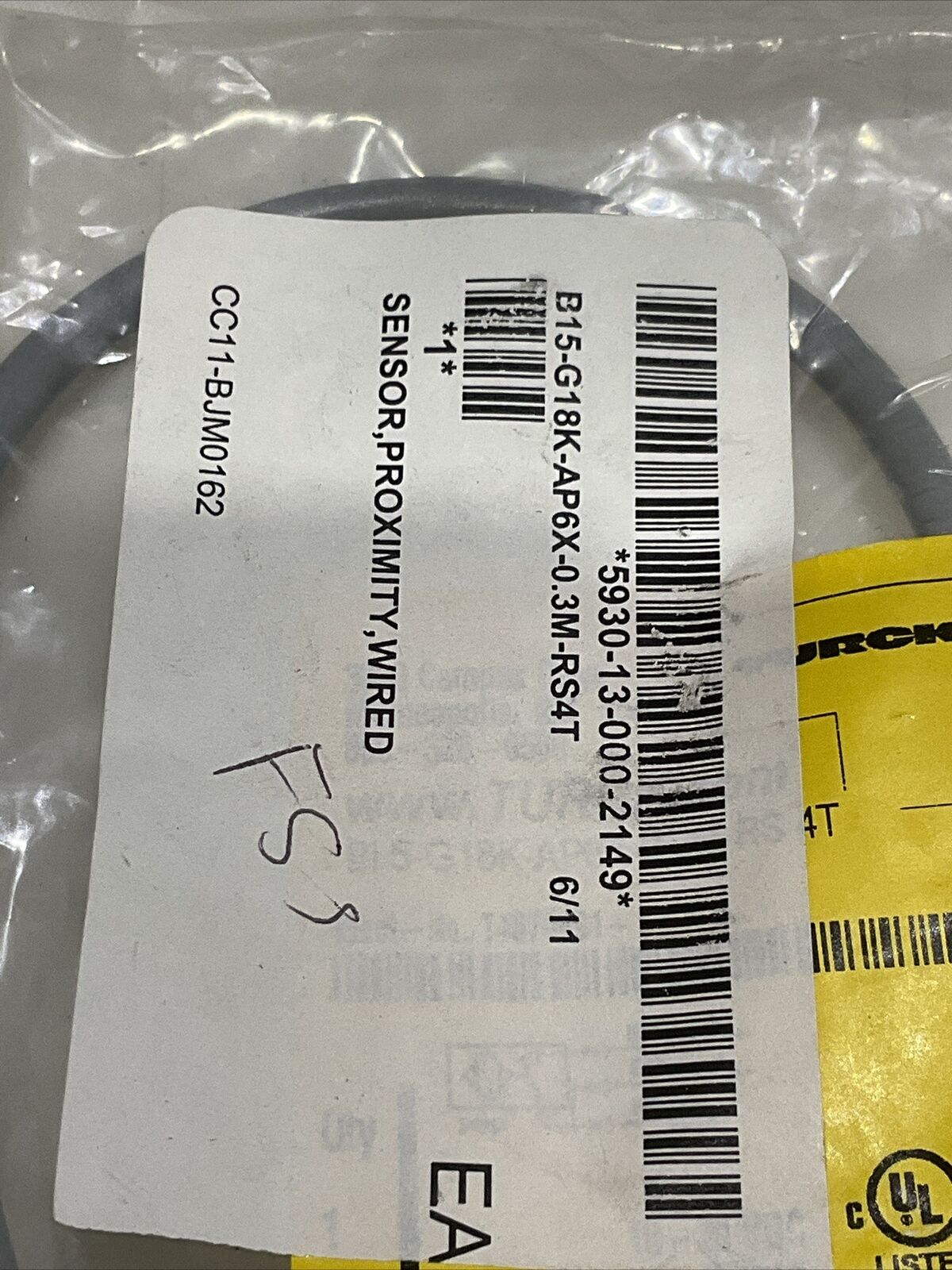 TURCK T4670481-1 BI5-G18K-AP6X-0.3M-RS 4T WIRED PROXIMITY SENSOR U3S