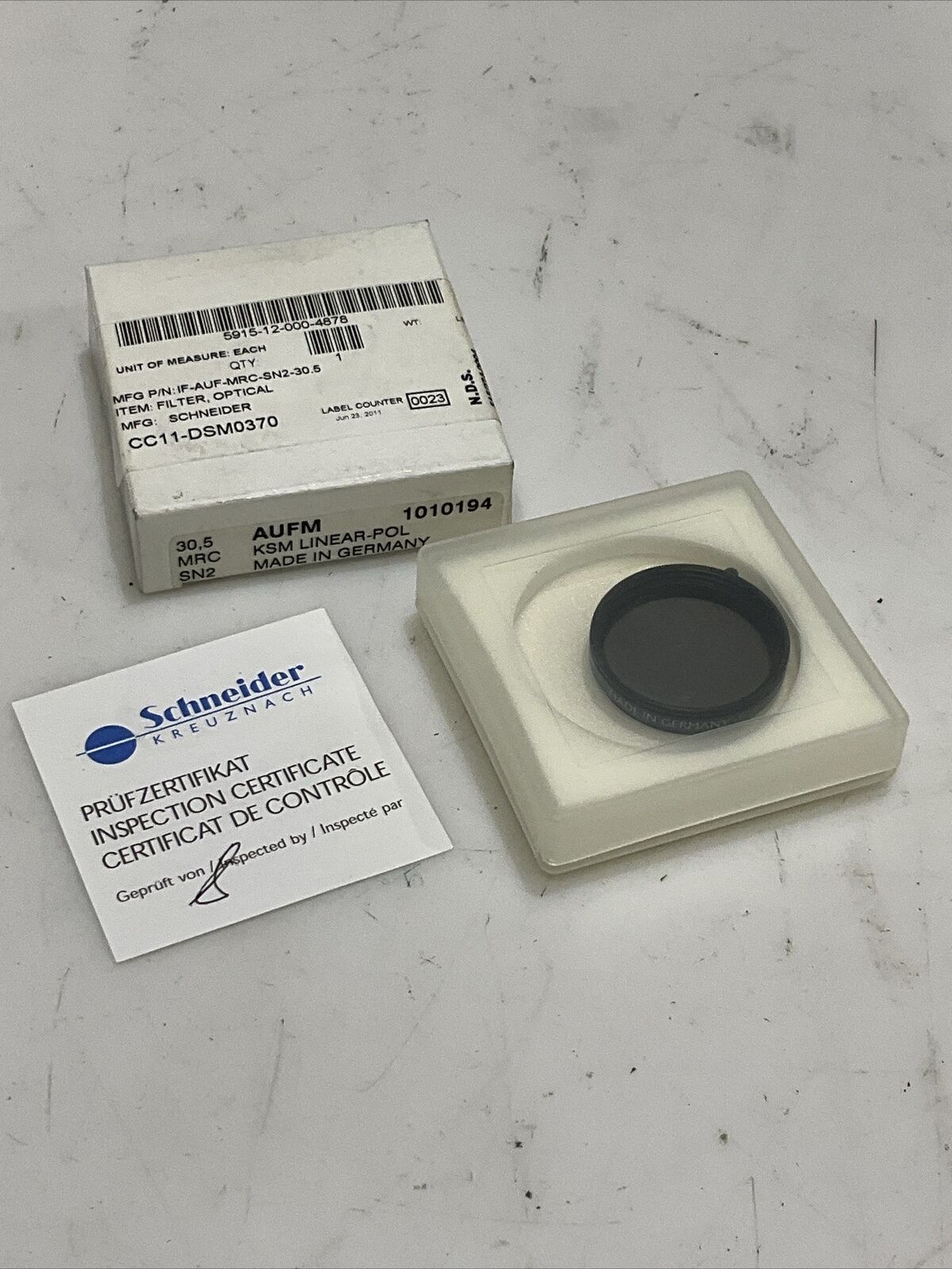 SCHNEIDER IF-AUF-MRC-SN2-30.5 OPTICAL FILTER AUSM KSM LINEAR-POL MRCSN2 30,5 U3S