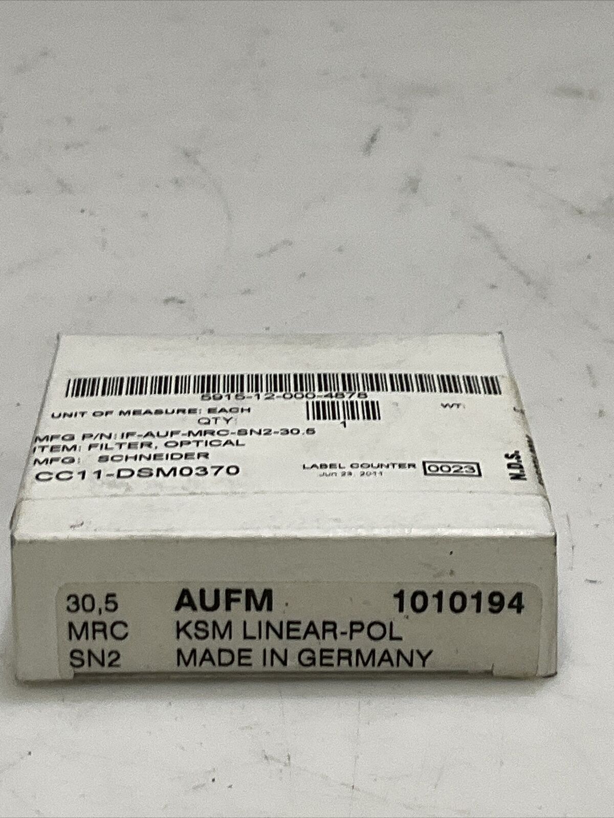 SCHNEIDER IF-AUF-MRC-SN2-30.5 OPTICAL FILTER AUSM KSM LINEAR-POL MRCSN2 30,5 U3S