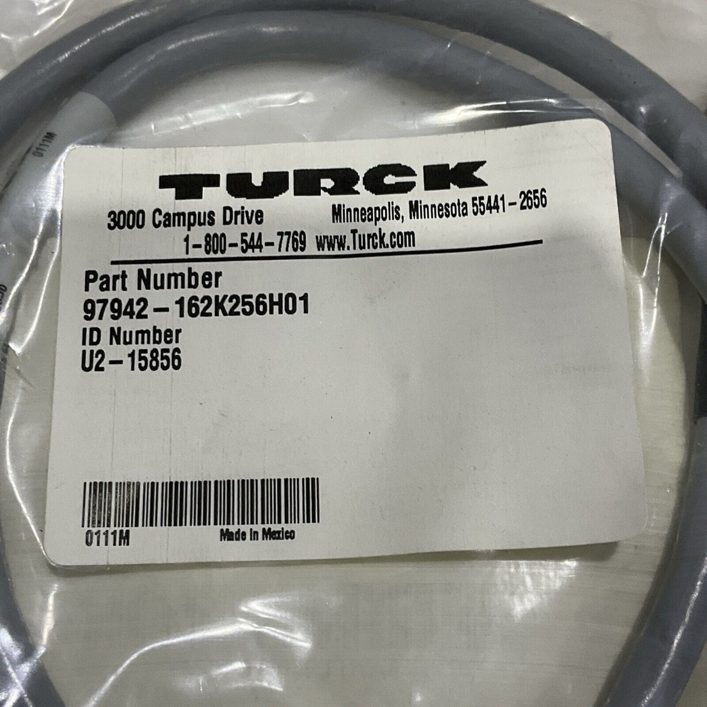 TURCK U2-15856 INDUSTRIAL ETHERNET CABLE ASSEMBLY CAN IN MALE BULKHEAD L=1M U3S