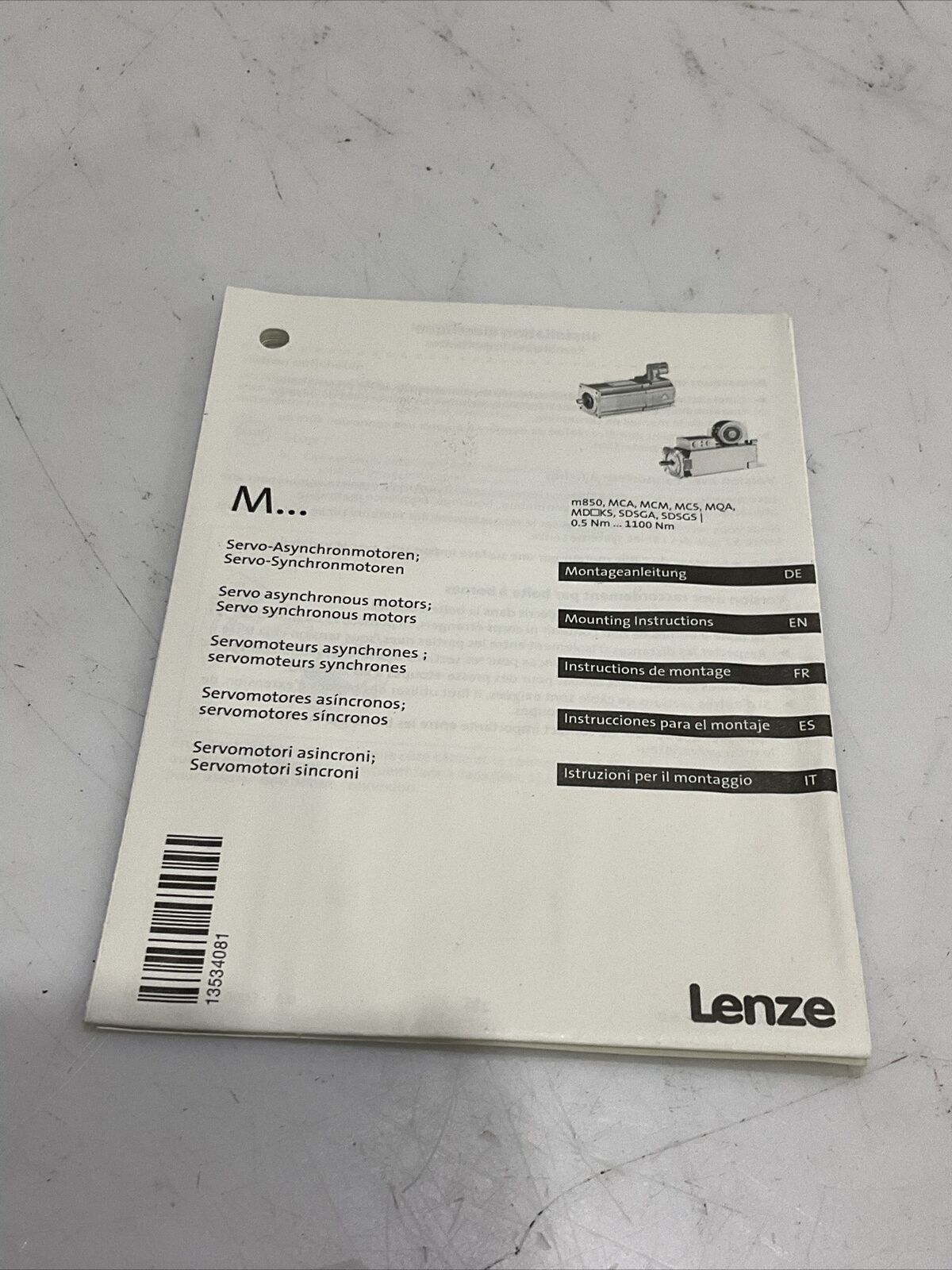 LENZE MCS 06160LRS0B0-A11N-ST5S00N-R0SU SERVO MOTOR 150V .75 KW 1 HP 400HZ U3S