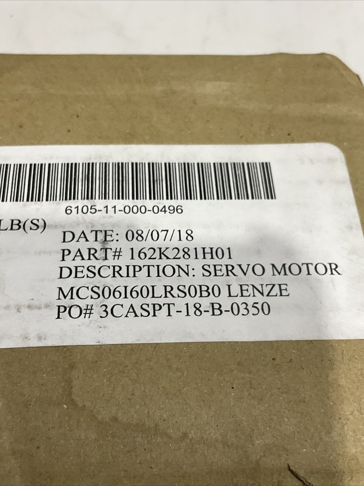 LENZE MCS 06160LRS0B0-A11N-ST5S00N-R0SU SERVO MOTOR 150V .75 KW 1 HP 400HZ U3S