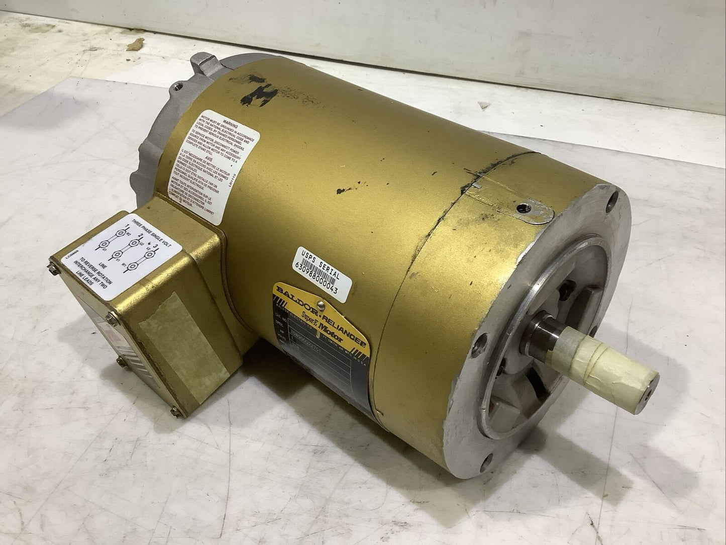 BALDOR 35W900Q227G1 MOTOR 3PH 1HP 208V 3.2A 1750RPM 143TC U3S