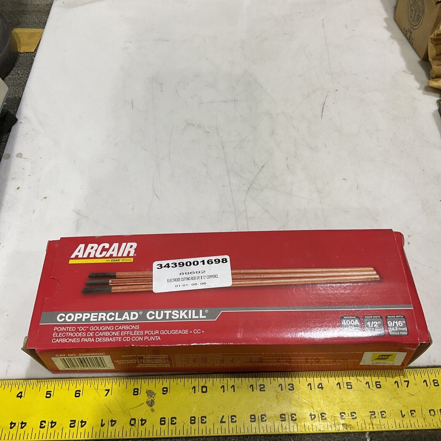 ARCAIR 22063003C COPPERCLAD CUTSKILL ELECTRODE CUTTING ROD 3/8” X 12” 4.5LB 373