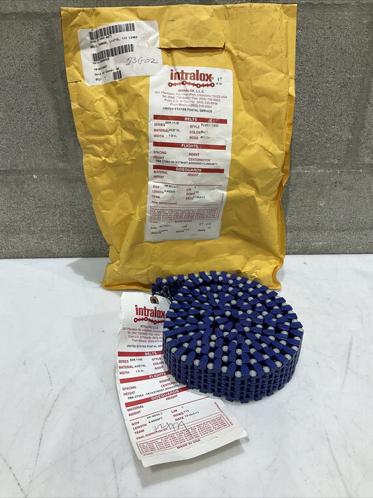 INTRALOX HF-8033-1 TABBED BELT 113 LINKS 5.60 FT X 1.8 IN BLUE NYLON 113 ROWSU3S