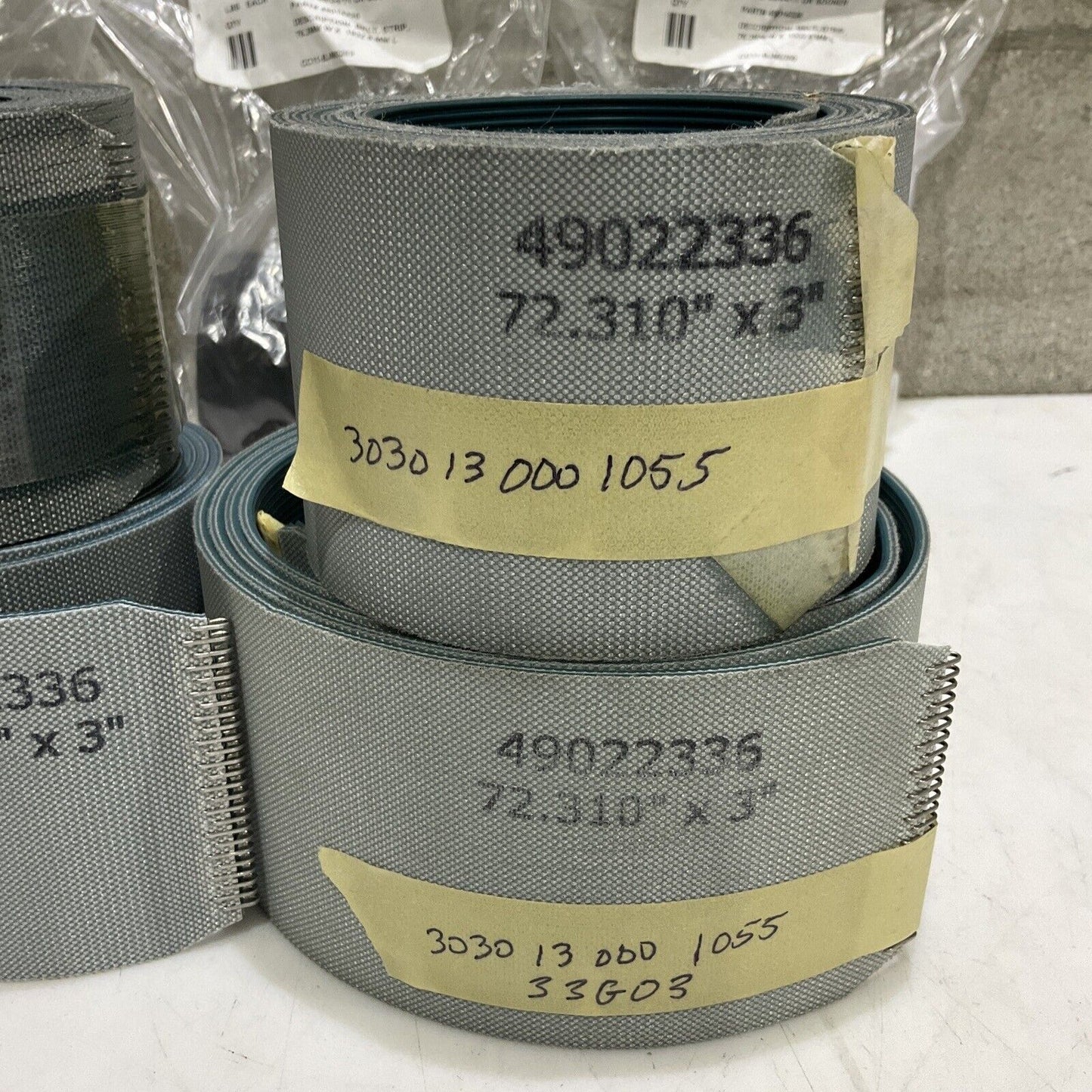 49022336 BELT STRIP 72.310 IN X 3IN LOT OF 7 U3S