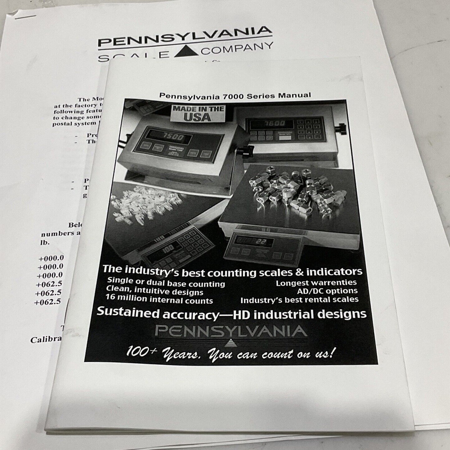 PENNSYLVANIA 7500 SAE-5006-SPI MSWYB INDICATOR SCALE MODEL 7500 CLASS III U3S