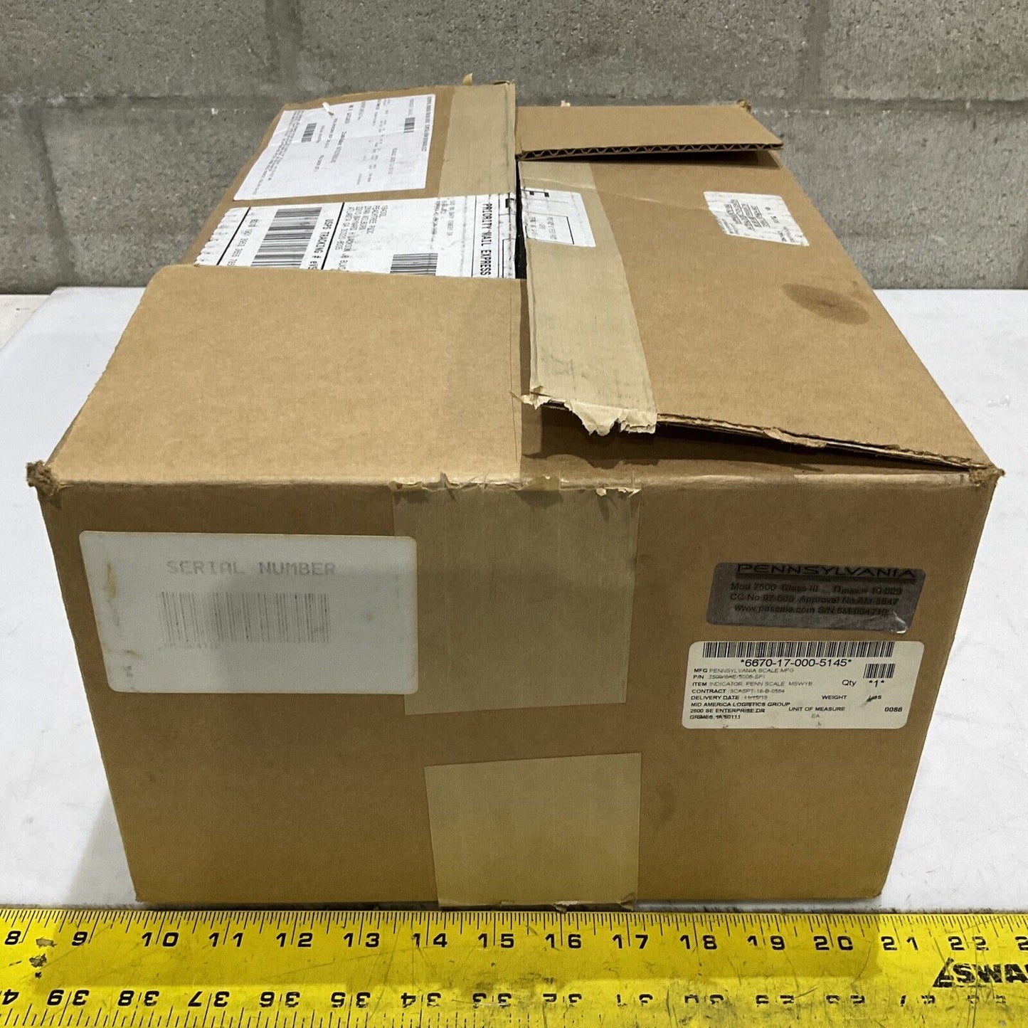PENNSYLVANIA 7500 SAE-5006-SPI MSWYB INDICATOR SCALE MODEL 7500 CLASS III U3S