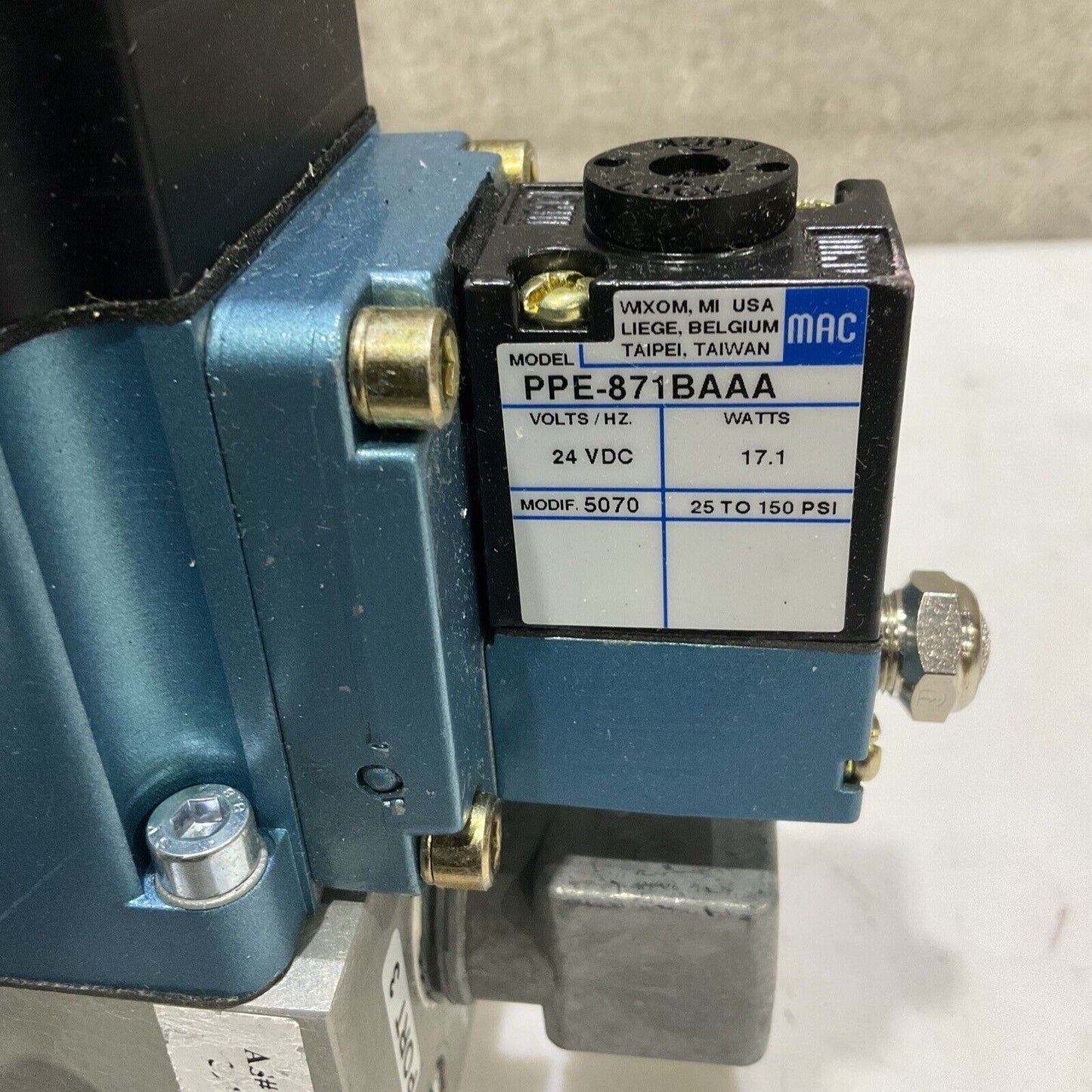 MAC 0629-FV6500B PPE-871BAAA SOLENOID MANIFOLD ASSEMBLY R U3S