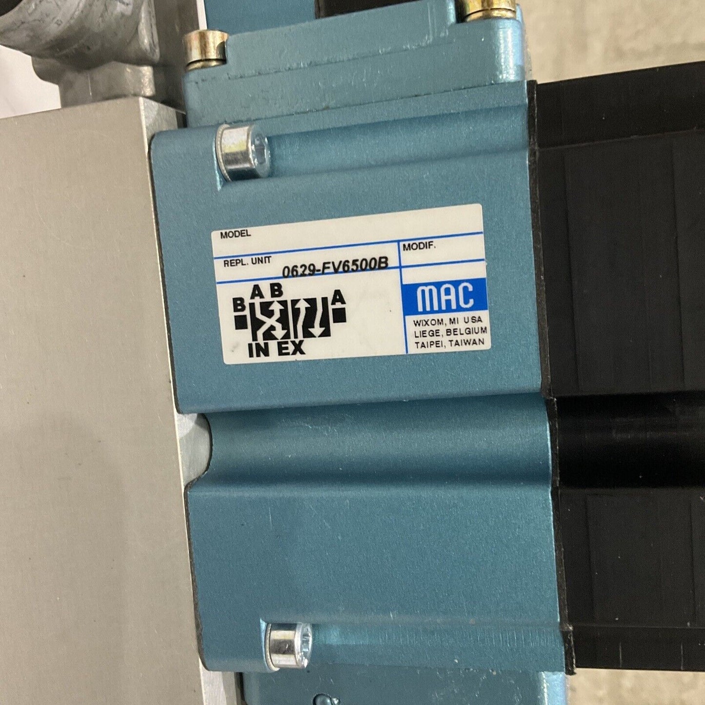 MAC 0629-FV6500B PPE-871BAAA SOLENOID MANIFOLD ASSEMBLY R U3S