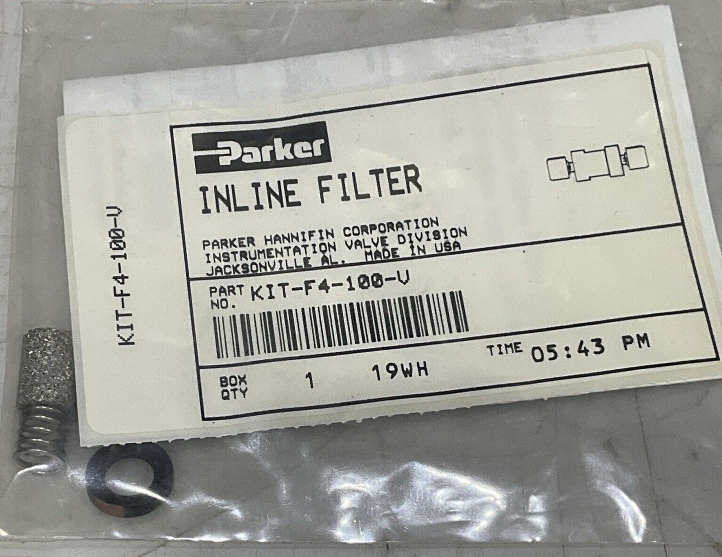 PARKER KIT-F4-100-V INLINE FILTER KIT LOT OF 2 554