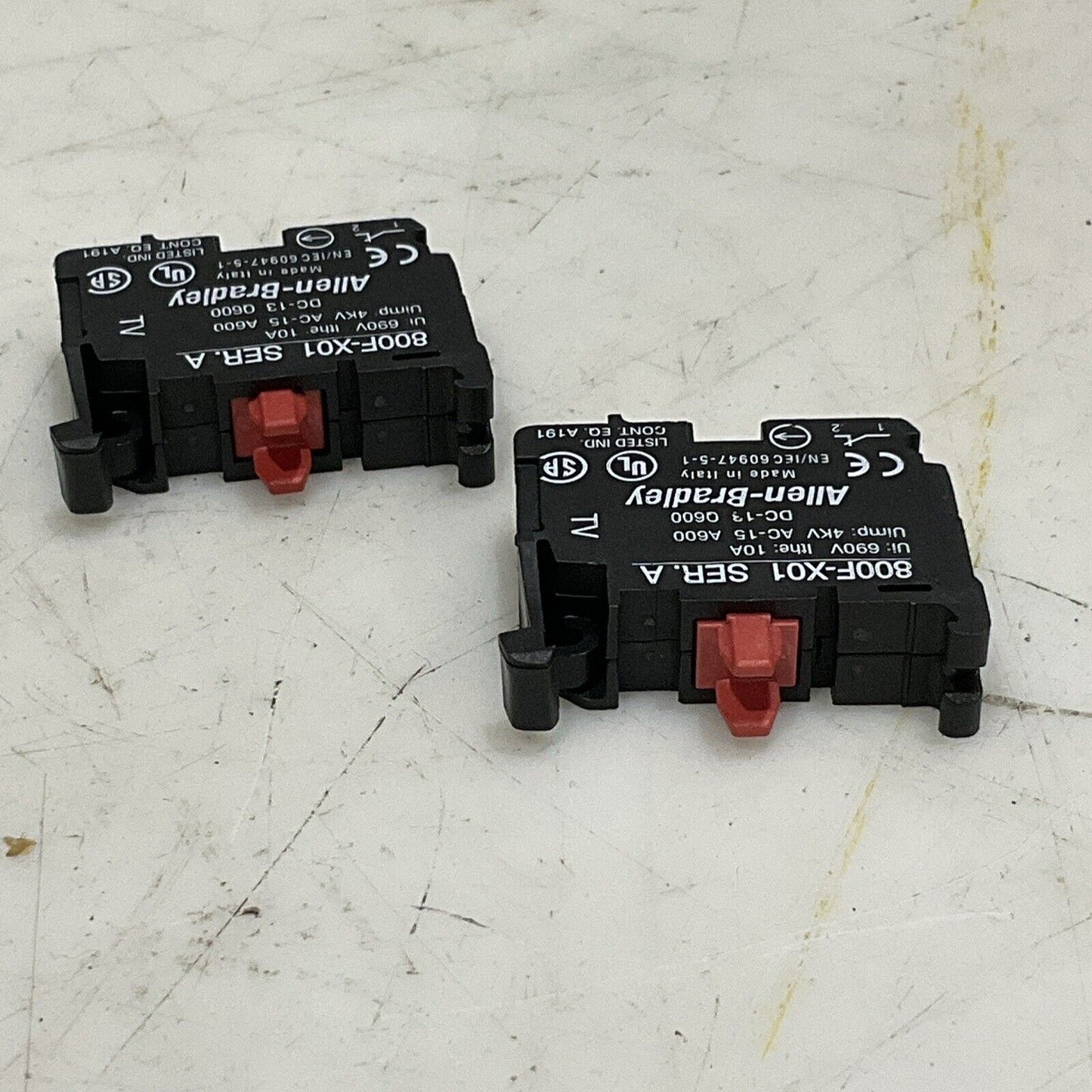 AB ALLEN BRADLEY 800F-X01 SERIES A CONTACT BLOCK 690V 10A LOT OF 2 U4M