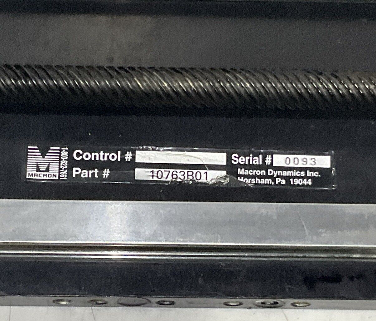 MACRON 10763B01 GRIPPER A DUAL RAIL SCREW TABLE ACTUATOR U3S