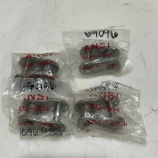ANSI SUS-304 ROLLER CHAIN CONNECTING LINK STAINLESS STEEL LOT OF 4 U4M