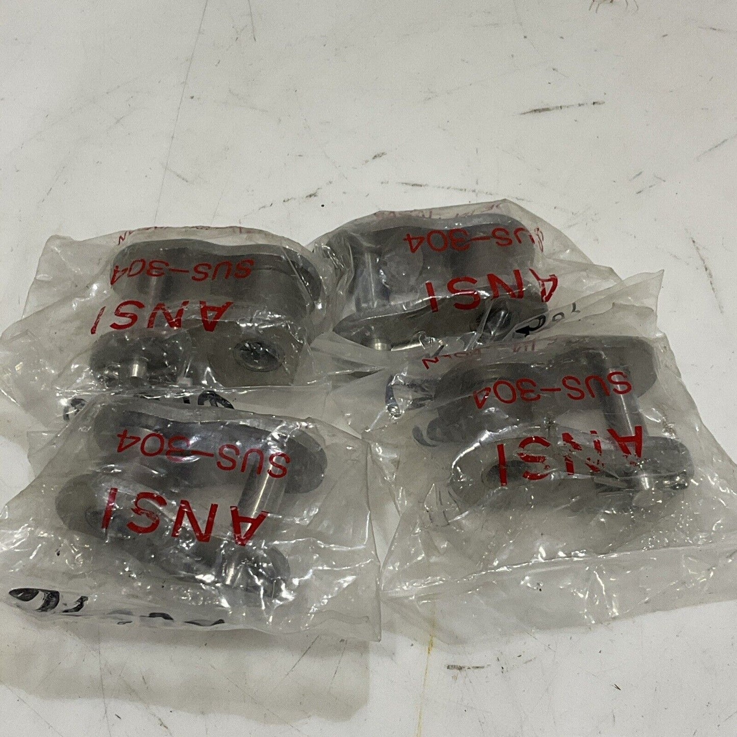 ANSI SUS-304 ROLLER CHAIN CONNECTING LINK STAINLESS STEEL LOT OF 4 U4M