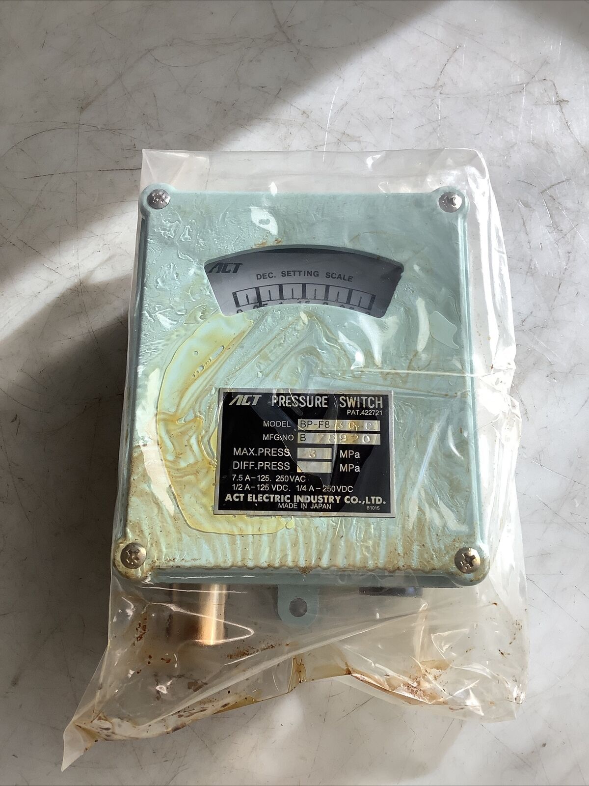 ACT BP-F8-30-C PRESSURE SWITCH HHH