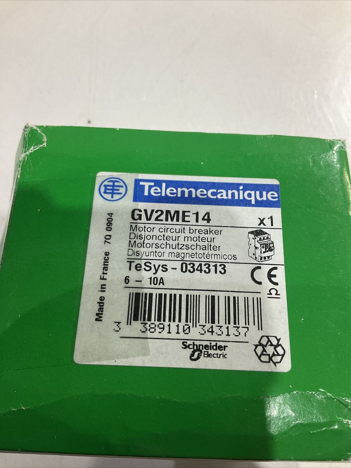 TELEMECANIQUE 06ATEX0035X GV2ME14  MOTOR  CIRCUIT BREAKER U3S