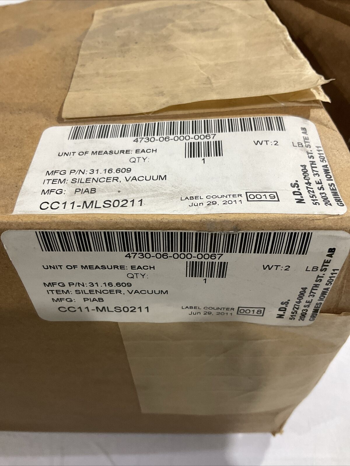 PIAB  31.16.609 SILENCER ,  VACUUM   U3S