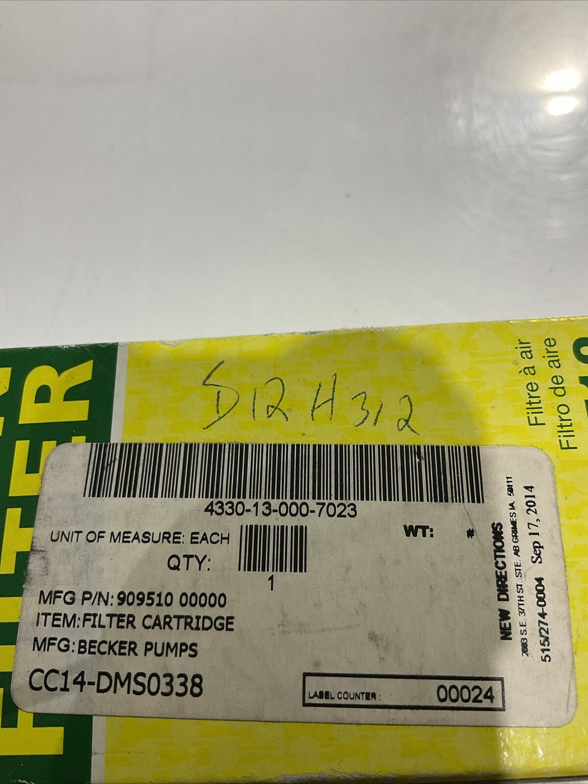 MANN FILTER   90951000000  FILTER  CARTRIDGE  U3S