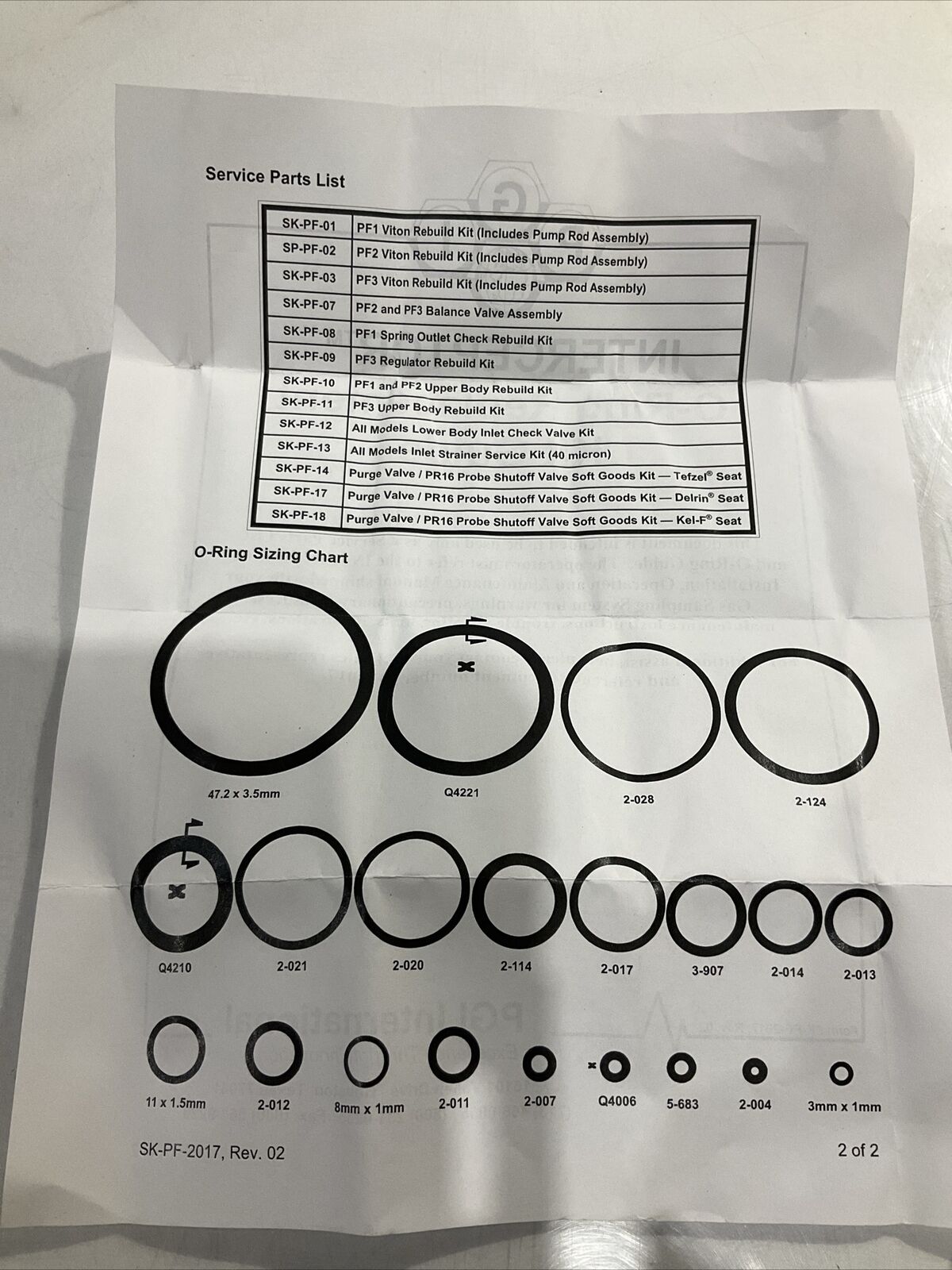 PGI INTERCEPTOR HYDRADYNE  SK-PF-09  REGULATOR  REBUILD  KIT  LOT OF  6  G7T