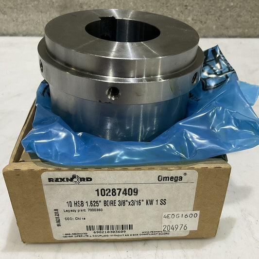 REXNORD OMEGA 10287409 7300360 10HSB 1.625” BORE 3/8” X 3/16” KW 1 SS G7T