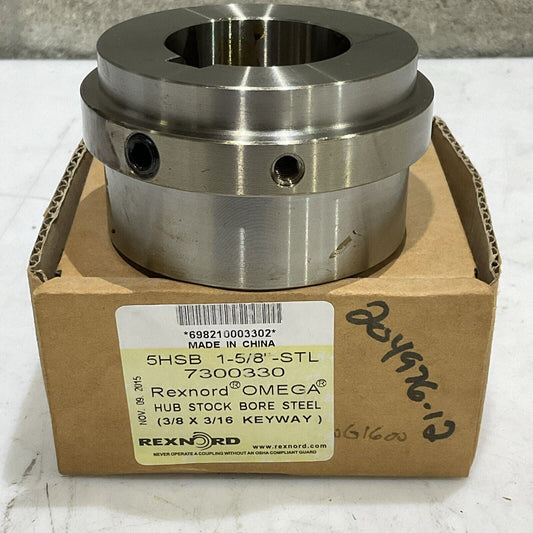 REXMORD OMEGA 7300330 5HSB 1-5/8” HUB STOCK BORE STEEL 3/8 X 3/16 KEYWAY G7T