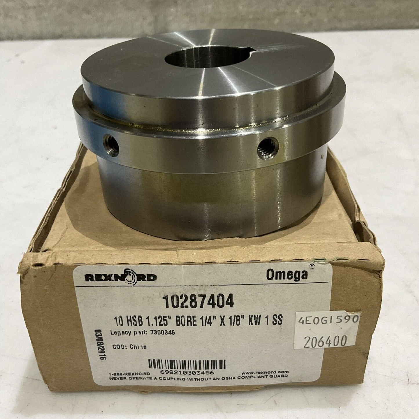 REXNORD 10287494 7300345 10HSB HUB 1.125” BORE 1/4” X 1/8” KW 1SS LOT OF 2 G7T