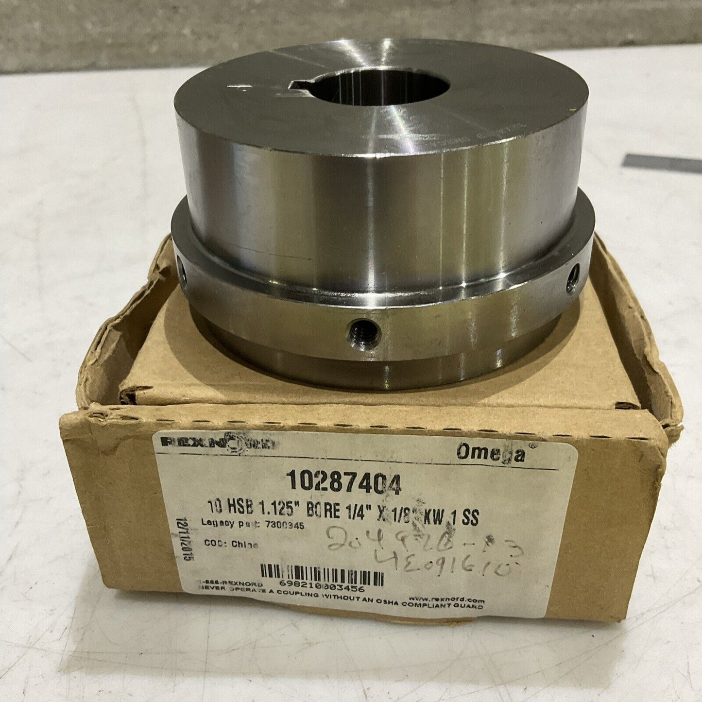 REXNORD 10287494 7300345 10HSB HUB 1.125” BORE 1/4” X 1/8” KW 1SS LOT OF 2 G7T