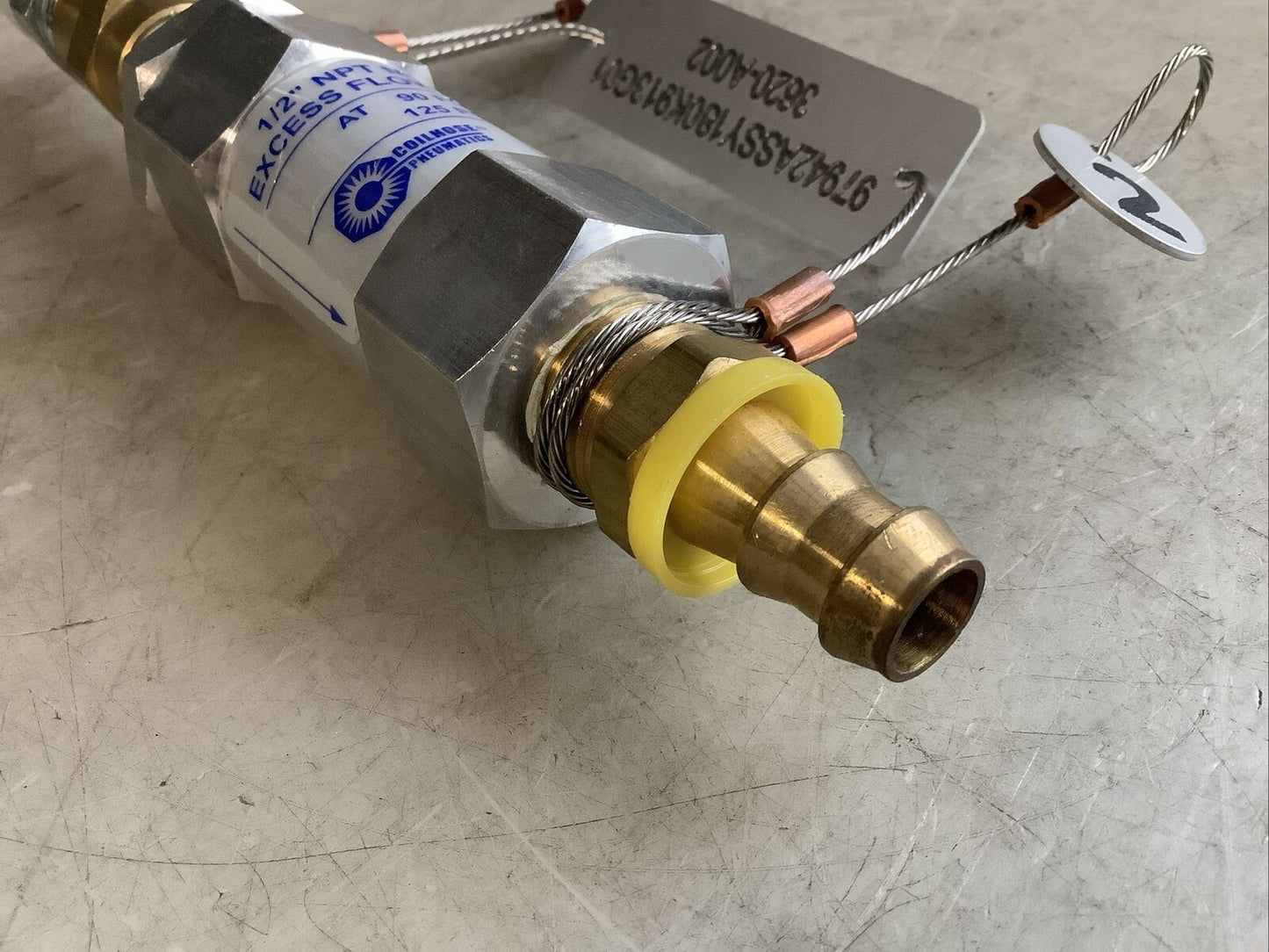 COILHOUSE PNEUMATICS SV804 SAFETY EXCESS FLOW CHECK VALVE 90-125PSI 1/2” NPT U3S