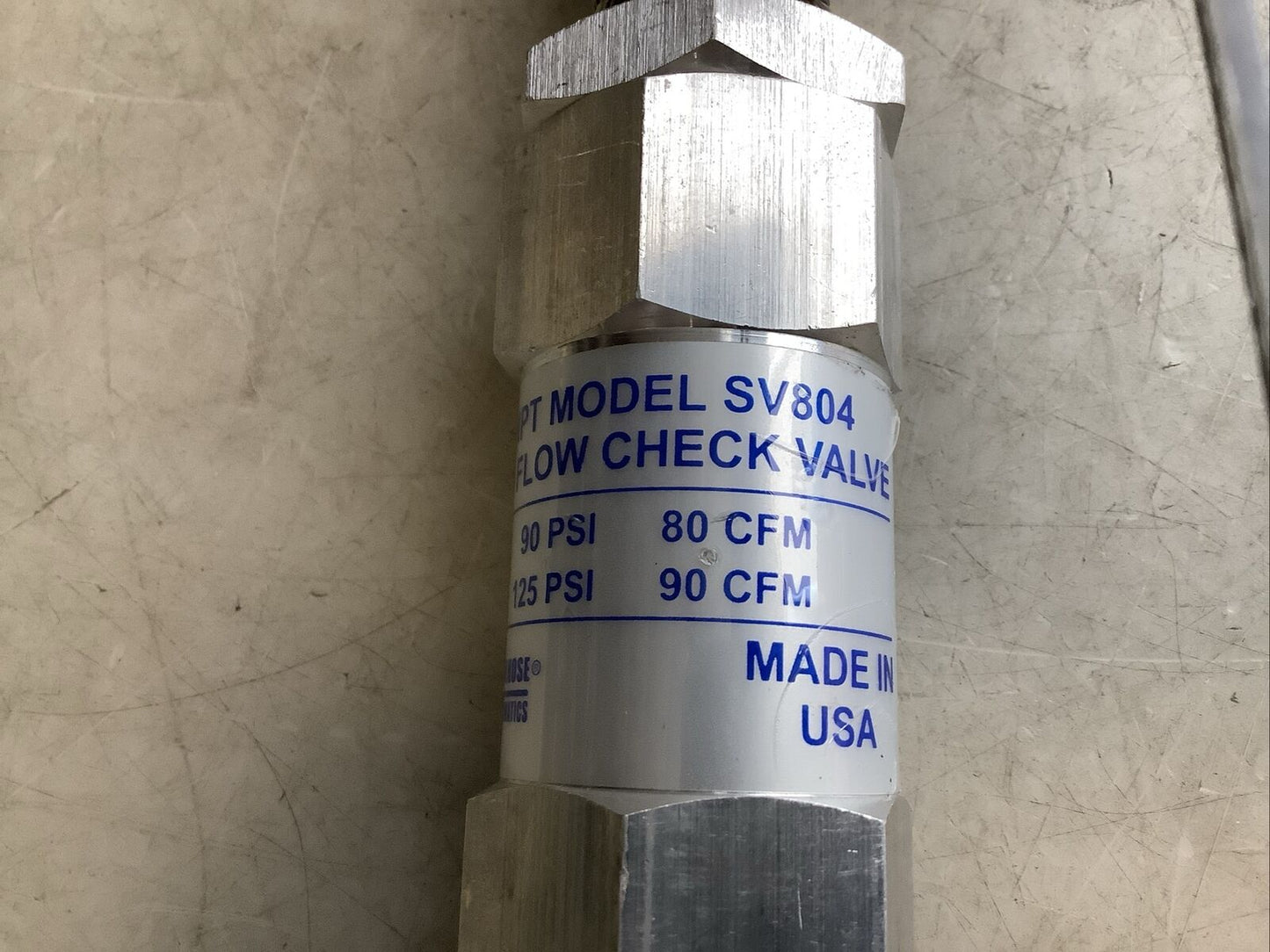 COILHOUSE PNEUMATICS SV804 SAFETY EXCESS FLOW CHECK VALVE 90-125PSI 1/2” NPT U3S
