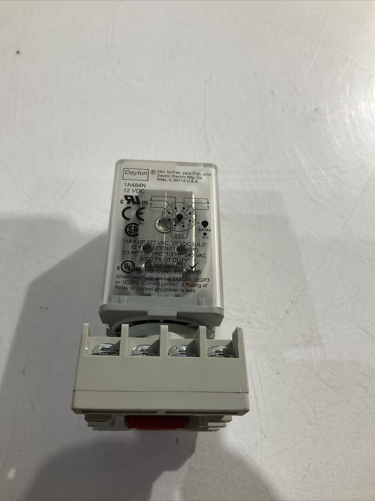 DAYTON  1A484N MAGNECRAFT 70-464-1 GENERAL  PURPOSE  RELAY  12VDC U3S