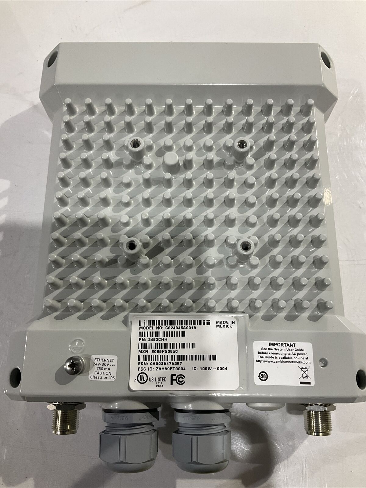 CAMBIUM  NETWORKS C024045A001A 2482CHH CONNECTORIZED PMP 450AP MODULE G7T