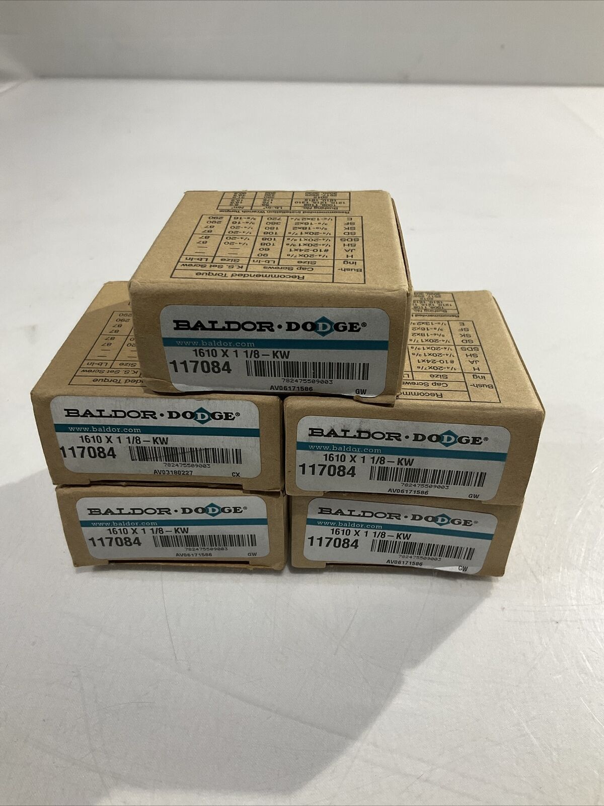 BALDOR  DODGE  117084  BUSHING  TAPERLOCK   LOT OF  5  U3S