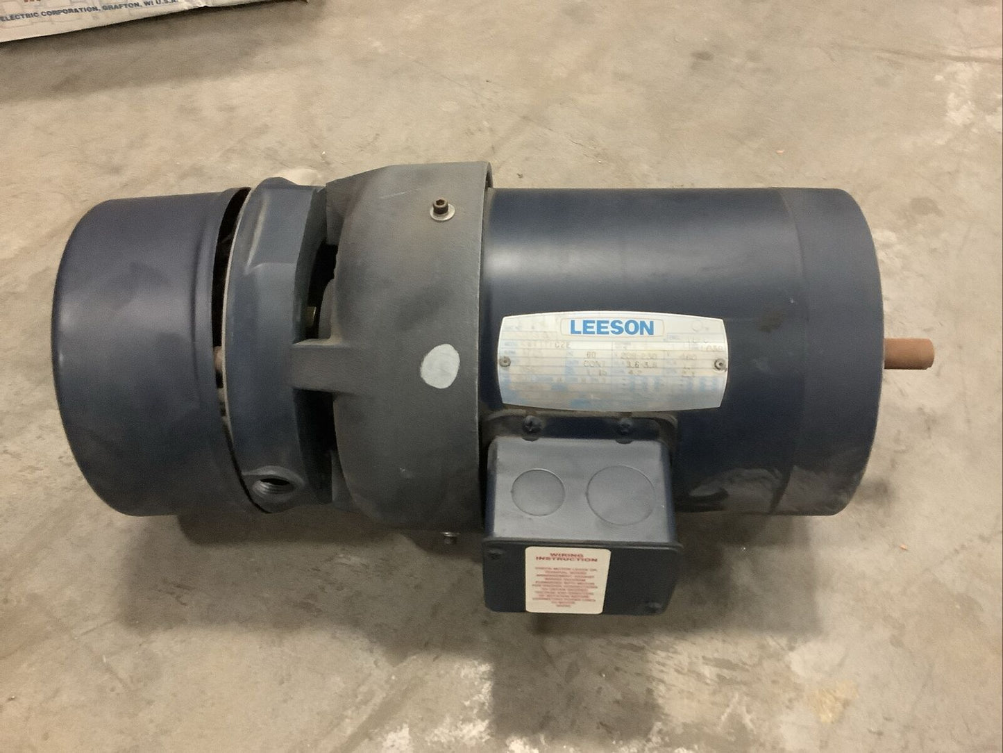 LEESON C6T17FC2E MOTOR 1HP 208-230V D56CFR 3PH 1725RPM 60HZ TEFC U3S