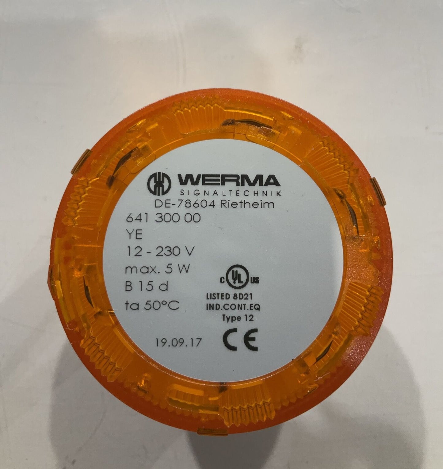 WERMA 64130000 LIGHT ELEMENT  YELLOW 12-230V LOT OF 2 U3S