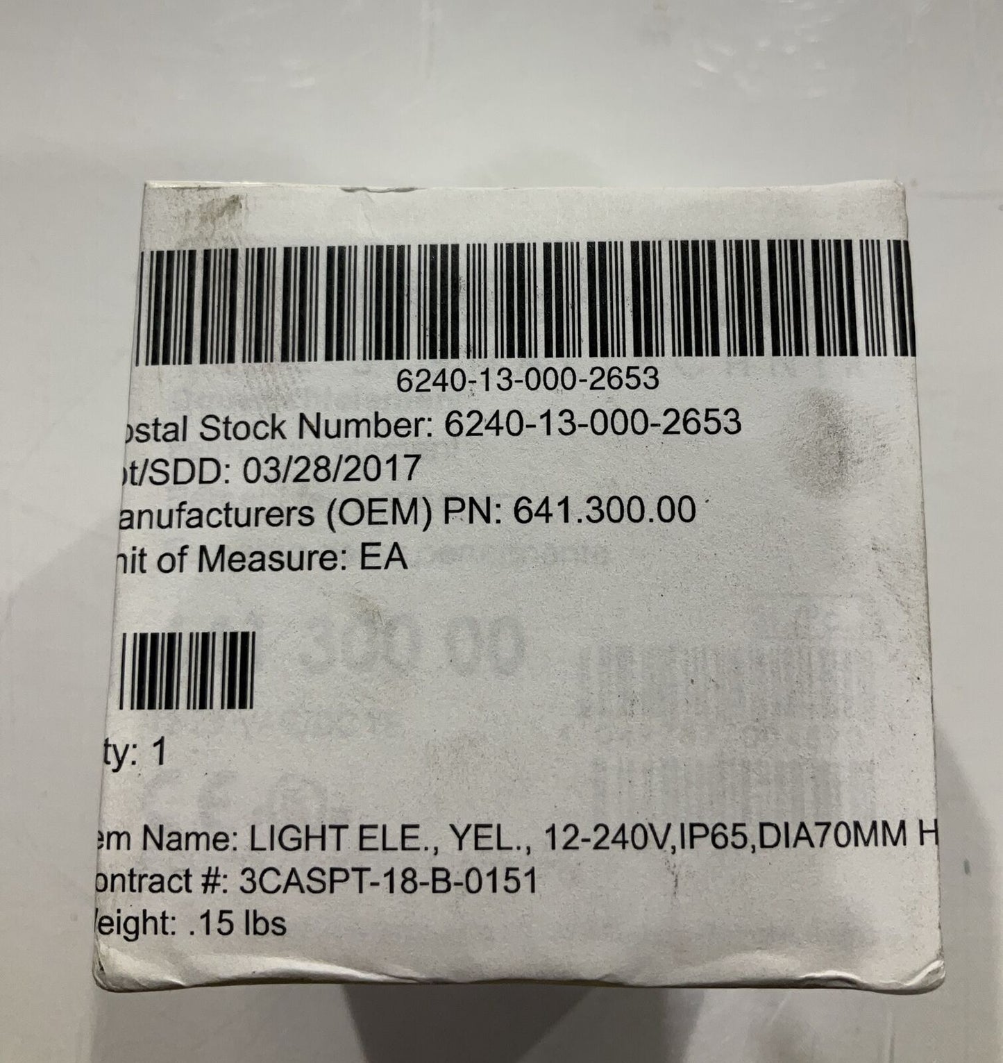 WERMA 64130000 LIGHT ELEMENT  YELLOW 12-230V LOT OF 2 U3S