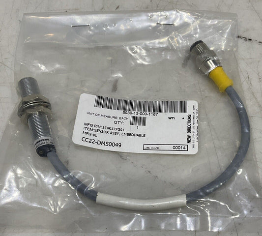 TURCK BI4-M12-AP6X-0.2-RS4T EMBEDDABLE PROXIMITY SENSOR ASSEMBLY U3S