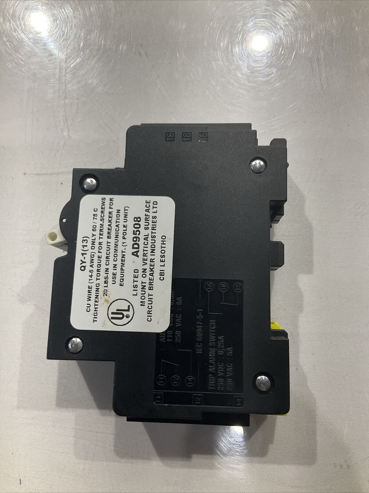 CBI QY-1(13) 8A AD9508 99262661908 CIRCUIT BREAKER 80V U3S