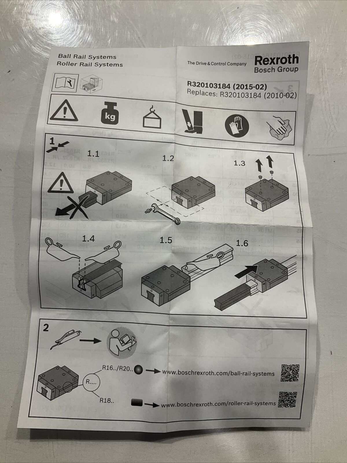 REXROTH BOSCH GROUP   R021M10692 RUNNER BLOCK LOT  OF 2 U3S