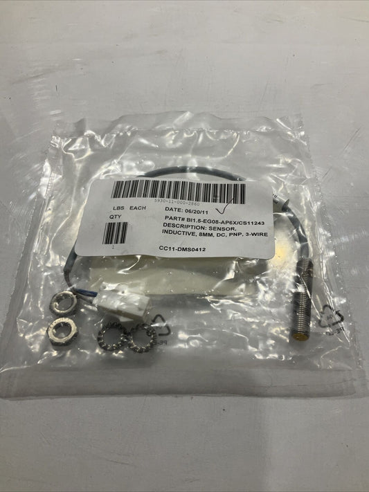 TURCK BI1.5-EG08-AP6X/CS11243 SENSOR INDUCTIVE 8MM U3S