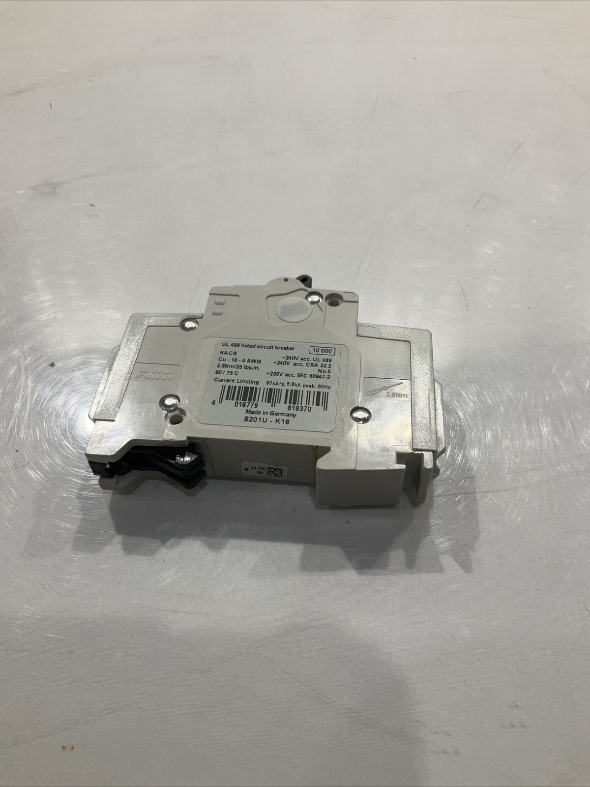 ABB 162k697H01  CIRCUIT BREAKER 240V  U3S