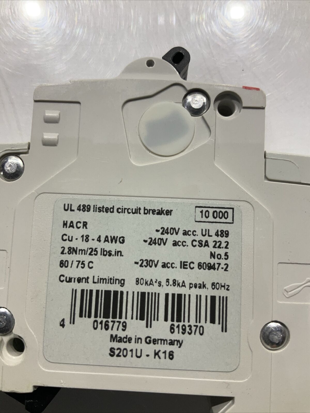 ABB 162k697H01  CIRCUIT BREAKER 240V  U3S
