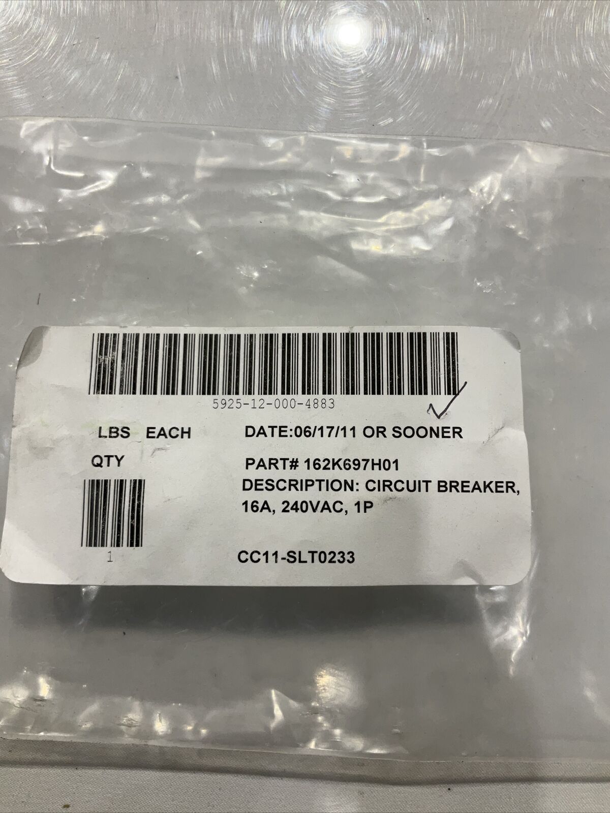 ABB 162k697H01  CIRCUIT BREAKER 240V  U3S