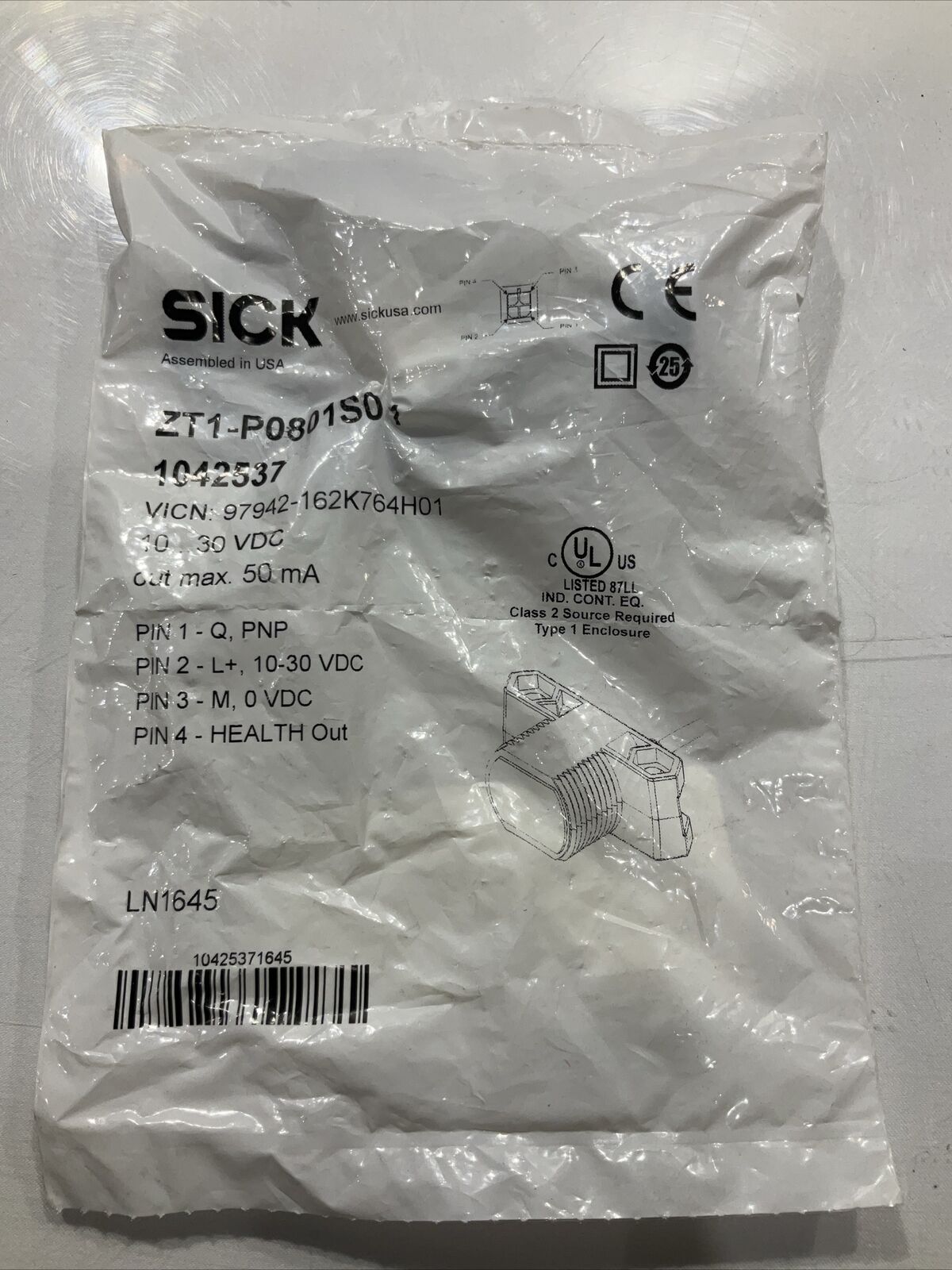 SICK ZT1-P0801S01 SENSOR,PHOTOElECTRIC U3S