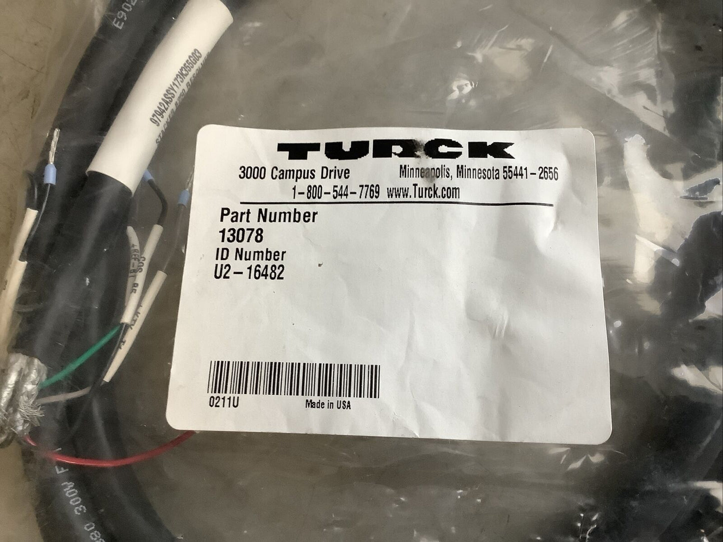TURCK 13078 U2-16482 RESOLVER CABLE ASSEMBLY U3S